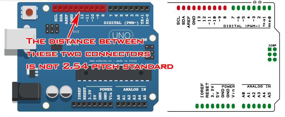 The Arduino UNO misaligned connector